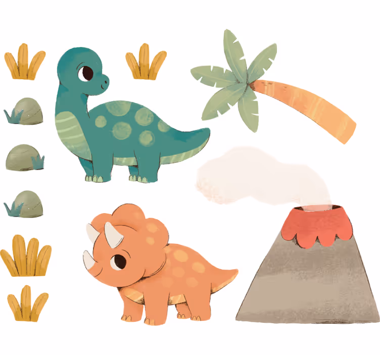 Lapsen rullaverho vesiväridinosauruksilla - Tenstickers