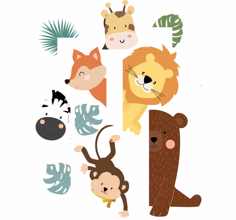 Eläimet ovella lapsen rullaverho - Tenstickers