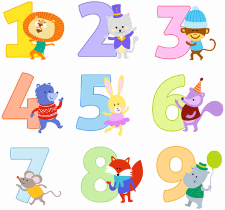 Lapsen rullaverho lasten numeroita tarroina - Tenstickers
