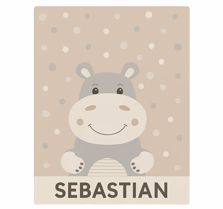 Mukautettu beige hippo lapsen rullaverho - Tenstickers