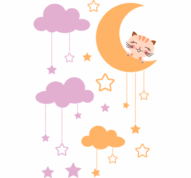 Lapsen rullaverho kuu kissa - Tenstickers