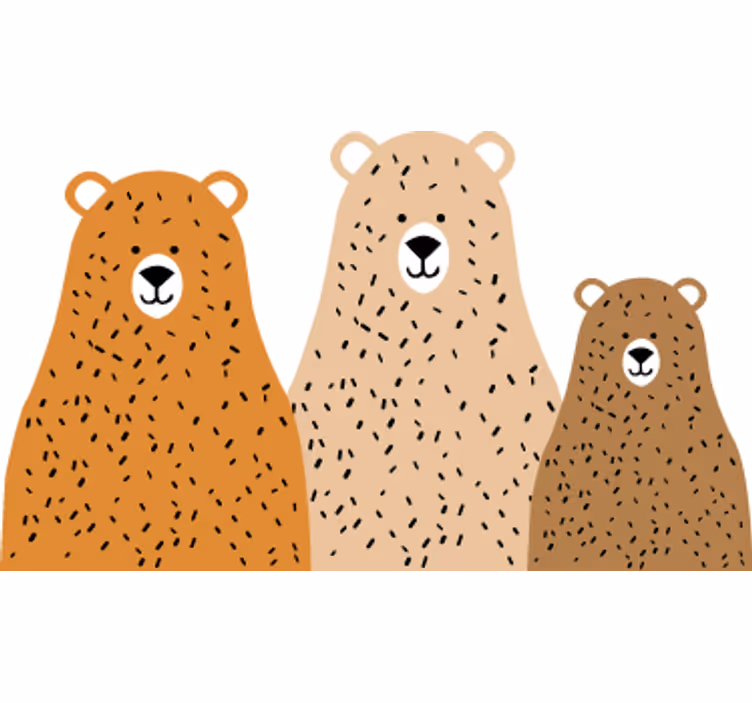 Kolme karhuystävää lapsen rullaverho - Tenstickers