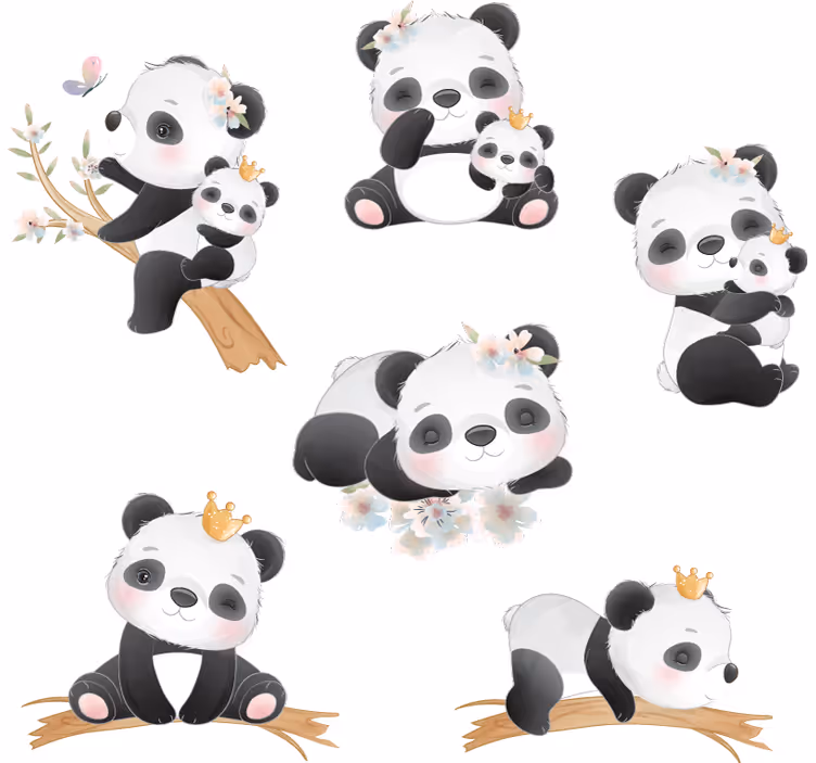Panda elämä lapsen rullaverho - Tenstickers