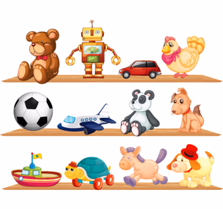 Lapsen rullaverho leluhyllyllä - Tenstickers