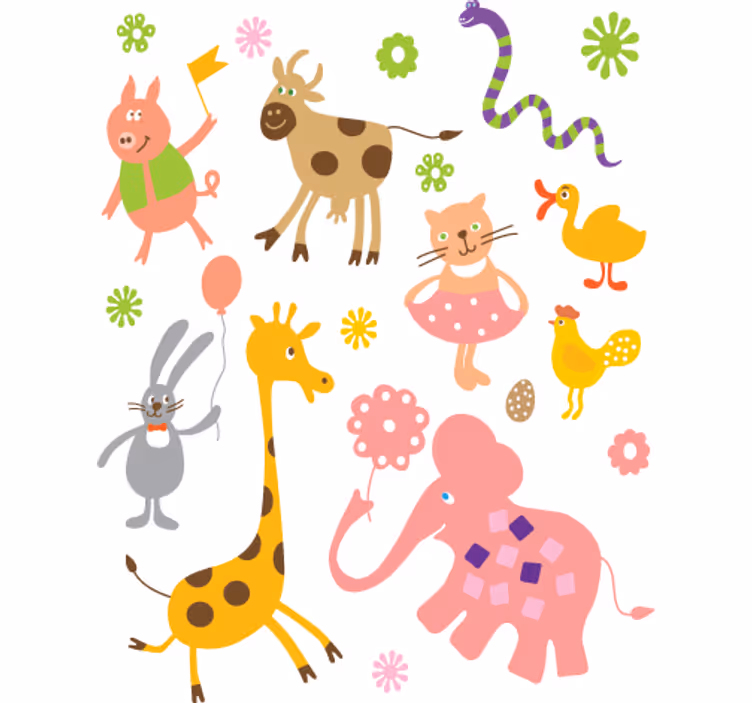 Lapsen rullaverho eläinkuvilla - Tenstickers