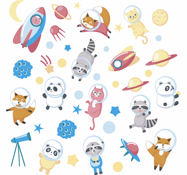 Lapsen rullaverho avaruuden eläimet - Tenstickers
