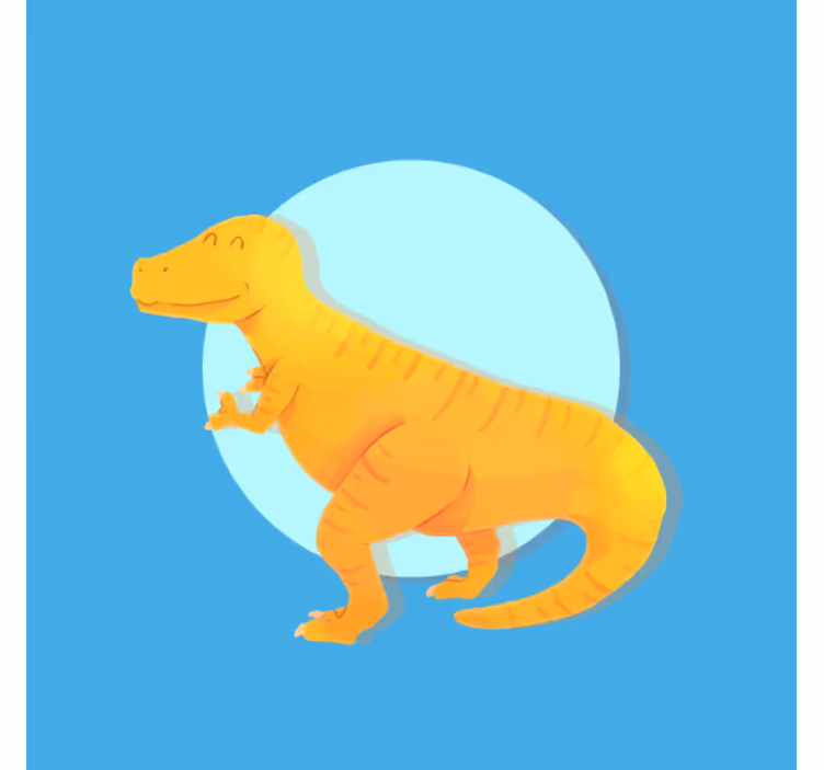Lapsen rullaverho keltainen t-rex pohjoismaisella tyylillä - Tenstickers