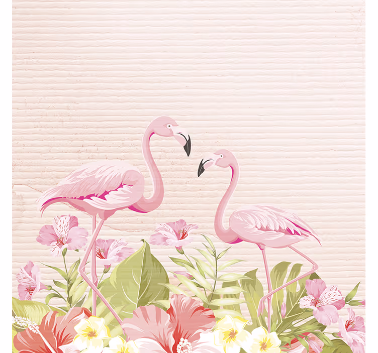 Tropiikin kukat ja flamingot lapsen rullaverho - Tenstickers