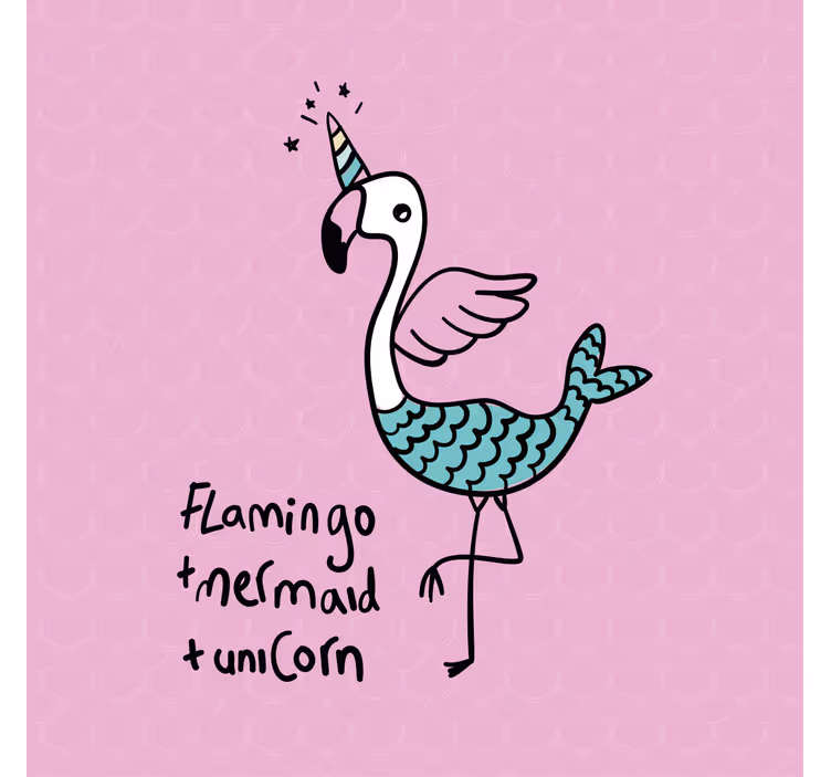 Söpö flamingo-kuvio lapsen rullaverho - Tenstickers