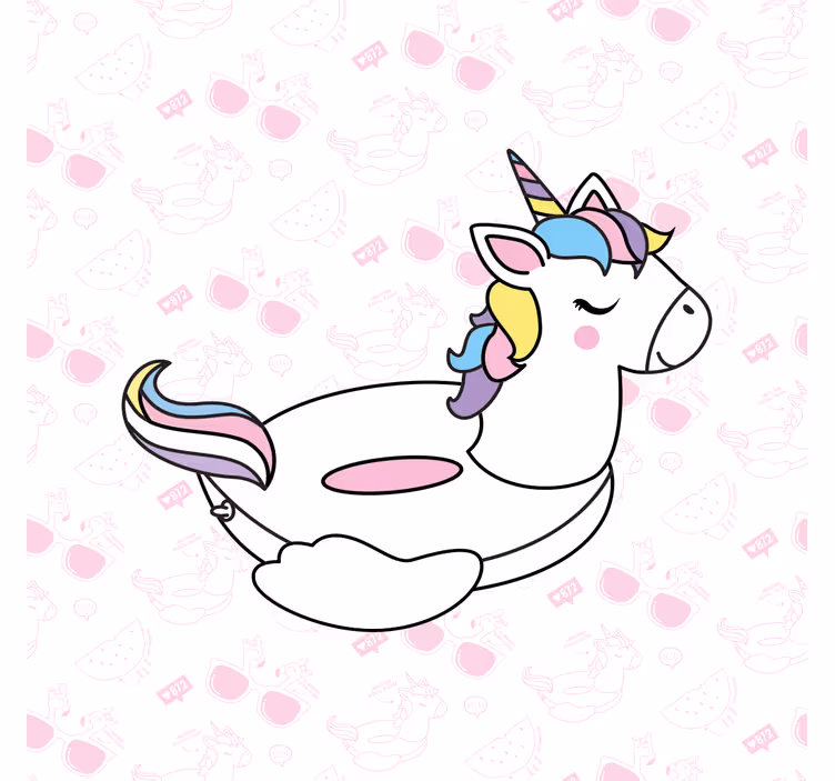Lapsen rullaverho käsin piirretyt yksisarviset ja flamingot - Tenstickers