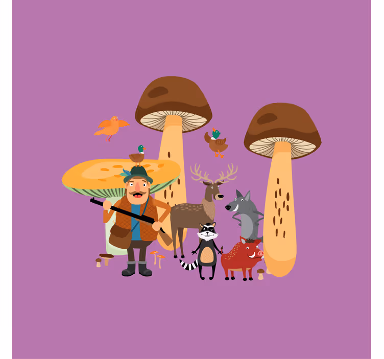 Lapsen rullaverho sienimetsän linnut - Tenstickers