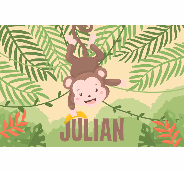 Söpö vauhko apina oksalla rullaverho - Tenstickers