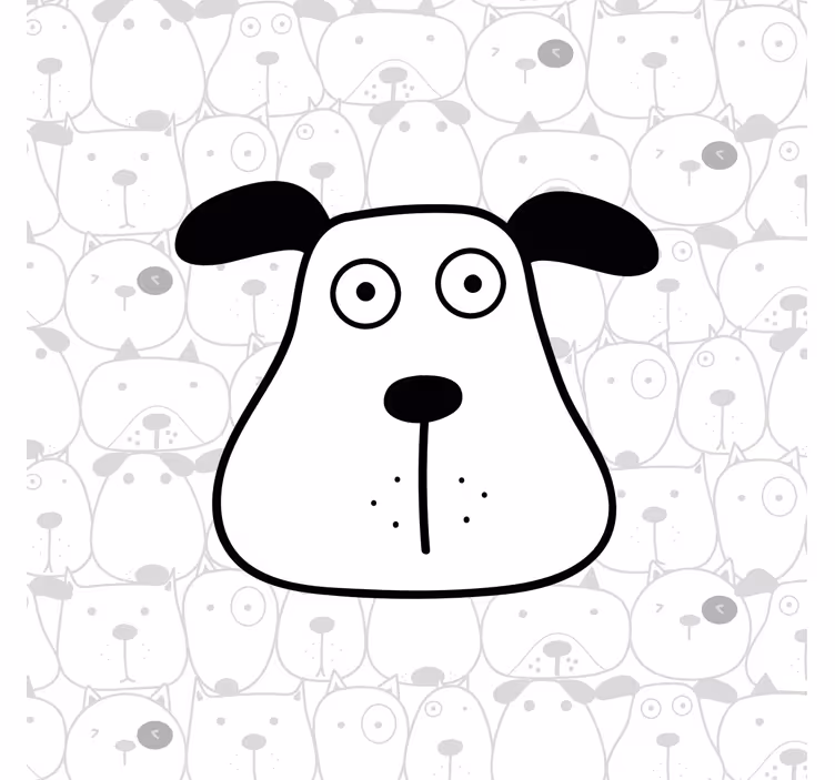 Upeasti käsin piirretty koirakuosi lapsen rullaverho - Tenstickers