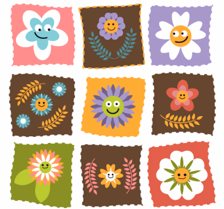 Lapsen rullaverho kukkakuosisella muovilla - Tenstickers