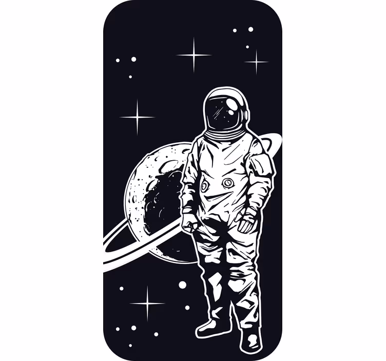 Lapsen rullaverho avaruusmatkailija ja planeetta design - Tenstickers