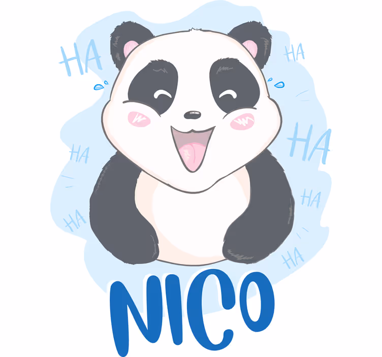Panda vauva hämmästynyt nimestä lapsen rullaverho - Tenstickers