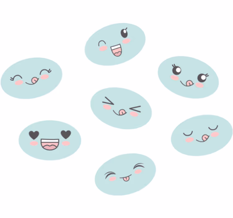 Lapsen rullaverho söpöillä animekasvoilla - Tenstickers