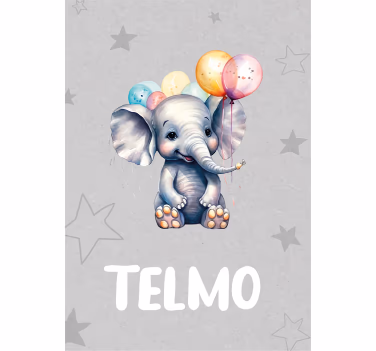 Lapsen rullaverho elefantti ilmapalloilla - Tenstickers