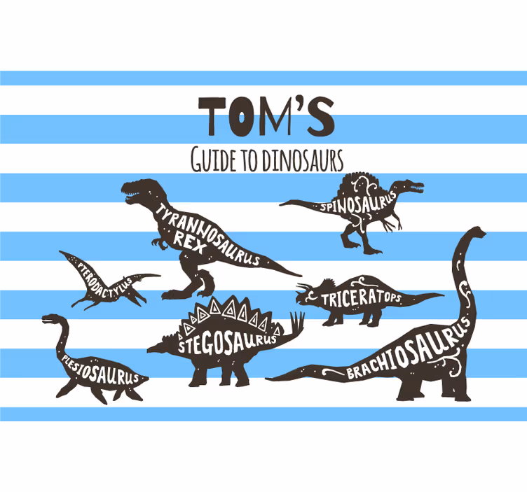 Lapsen rullaverho persoonallisilla dinosauruksilla - Tenstickers