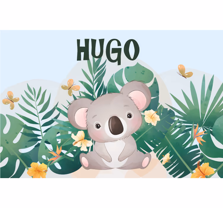 Söpö koala pojalle nimellä lapsen rullaverho - Tenstickers