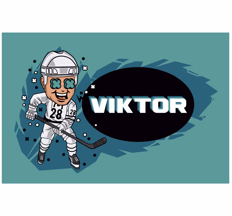 Hauska jääkiekkoilija nimellä lapsen rullaverho - Tenstickers
