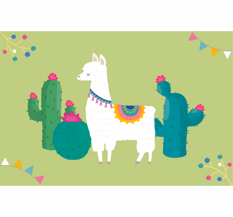 Lapsen rullaverho värikkäillä llamakuvilla - Tenstickers