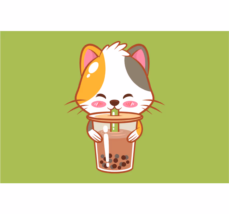 Lapsen rullaverho kissan juomashokolaadi - Tenstickers