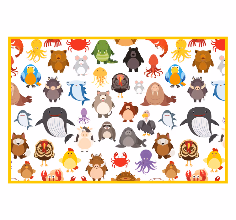 Värikkäät eläimet lapsen rullaverho - Tenstickers