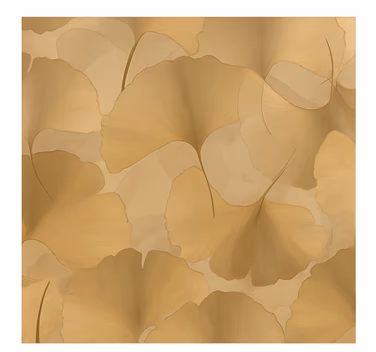 Kultainen ginkgo rullaverho keittiöön - Tenstickers