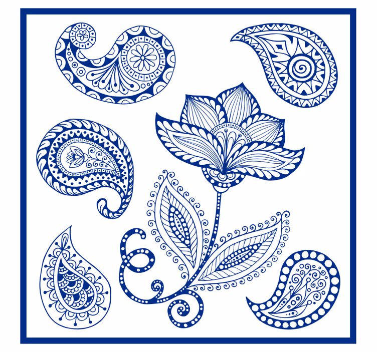 Rullaverho keittiöön paisleykuvioilla ja kukilla - Tenstickers