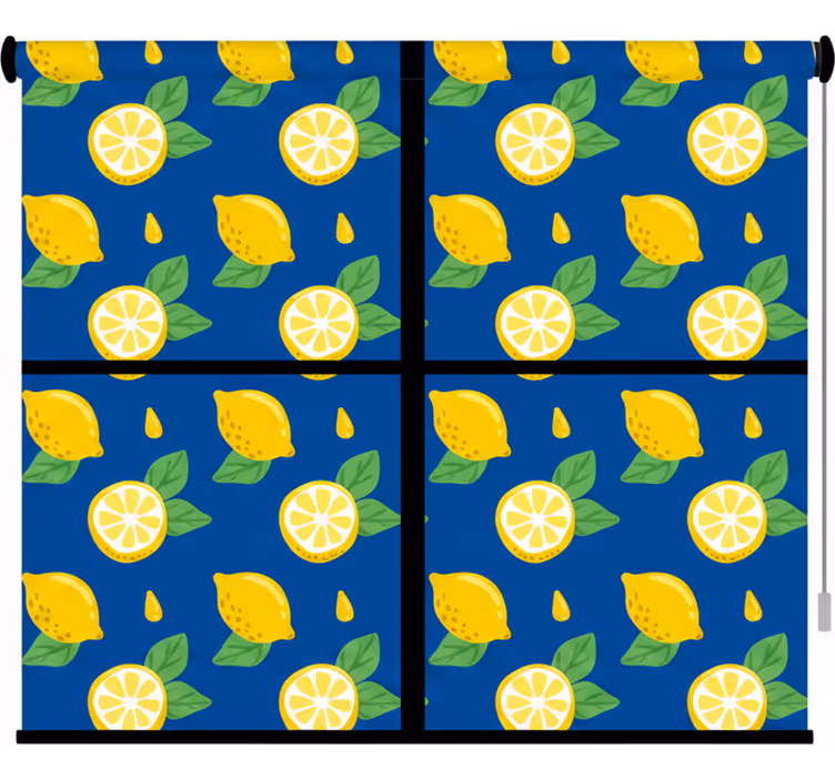 Rullaverho keittiöön käsin piirretyt sitruunalaatat - Tenstickers