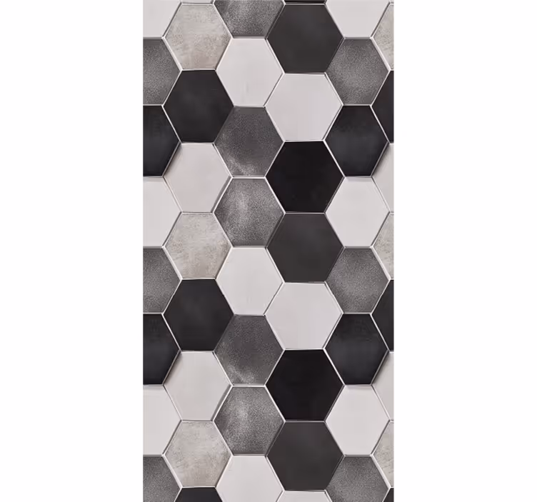 Harmaan kuusikulmion rullaverho keittiöön - Tenstickers
