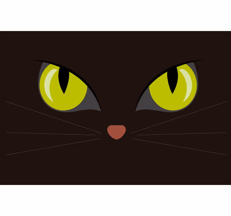 Musta rullaverho pelottava musta halloween-kissa - Tenstickers