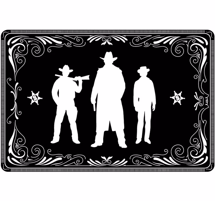 Musta rullaverho cowboy- ja hevoskuvioilla - Tenstickers