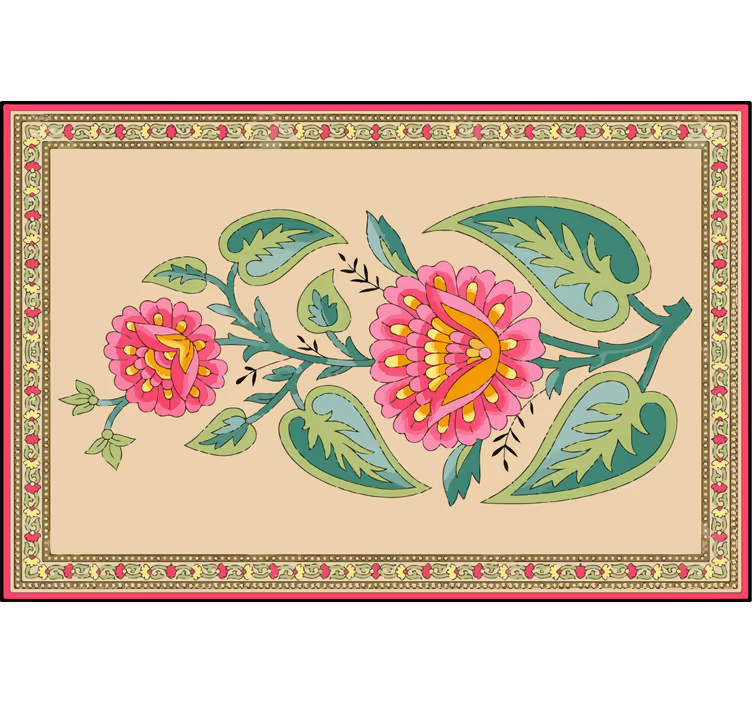 Beige rullaverho intialainen mogul-kukka - Tenstickers