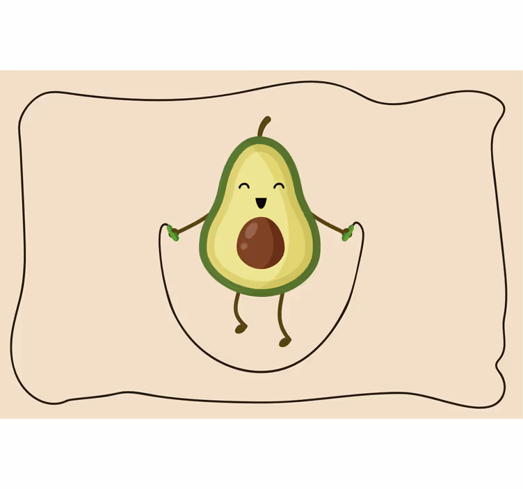 Beige rullaverho hauska avokado hyppynarussa - Tenstickers