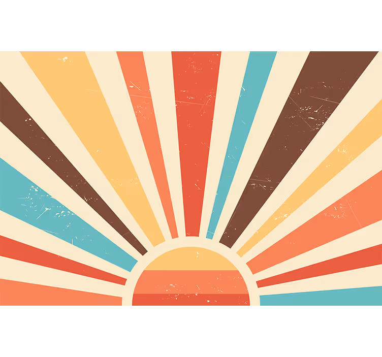 Abstrakti vintage auringonlaskuoranssi rullaverho - Tenstickers