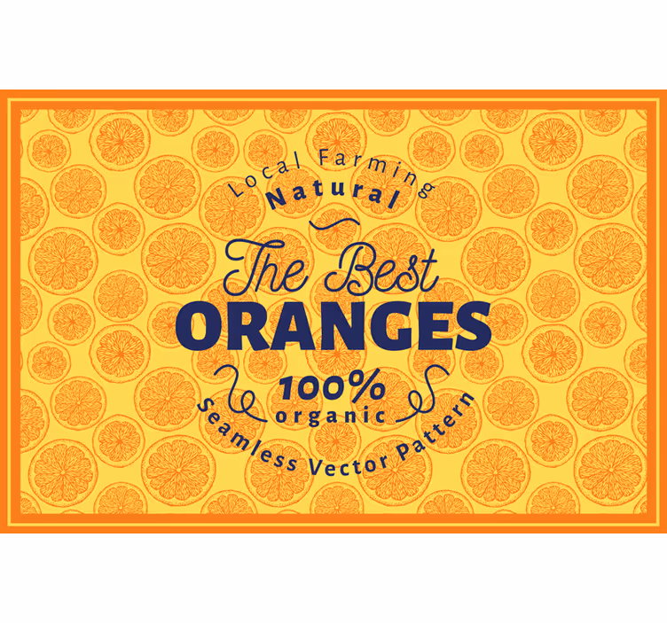 Oranssi rullaverho käsin piirretyllä mantelimallilla - Tenstickers