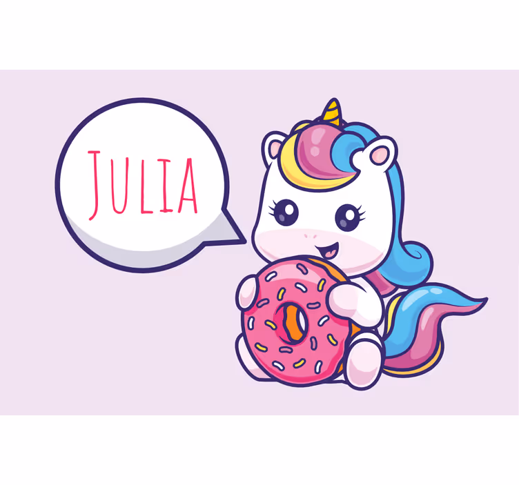 Violetti rullaverho yksisarvisella ja donitsilla - Tenstickers