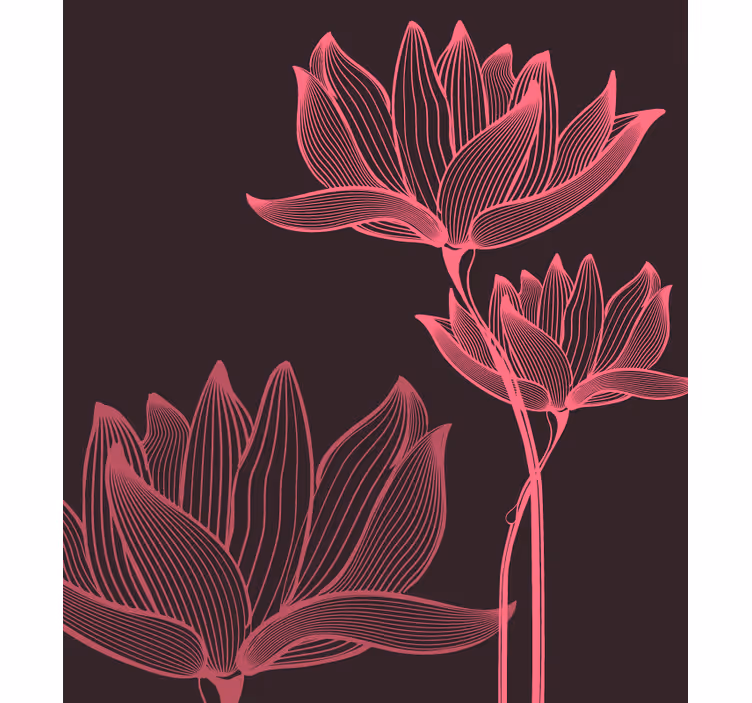 Lotus kaksi kukkaa makuuhuoneen rullaverho - Tenstickers