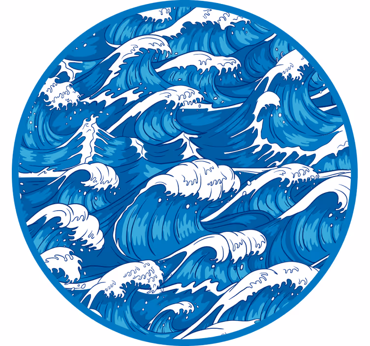 Makuuhuoneen rullaverho japanilaiset aallot - Tenstickers
