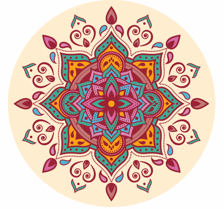 Vaaleanpunainen mandala makuuhuoneen rullaverho - Tenstickers