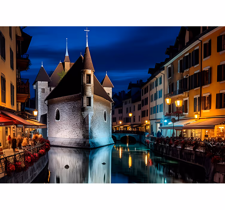 Annecy kaupungin olohuoneen rullaverho - Tenstickers