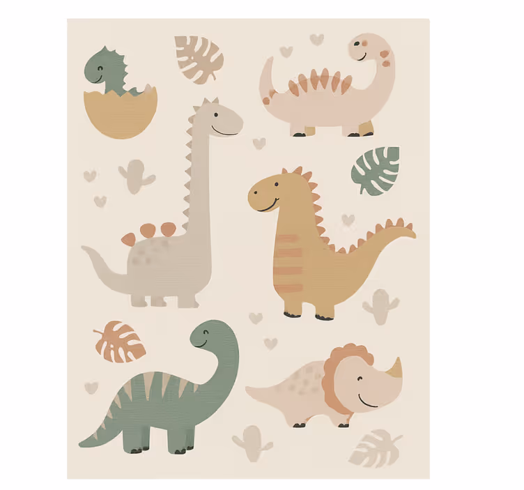 Beige jurassic -tyylinen lapsen rullaverho - Tenstickers