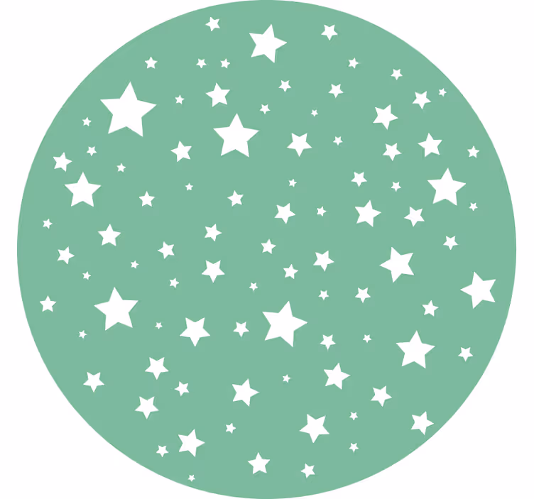 Vihreät tähdet pyöreät lapsen rullaverho - Tenstickers