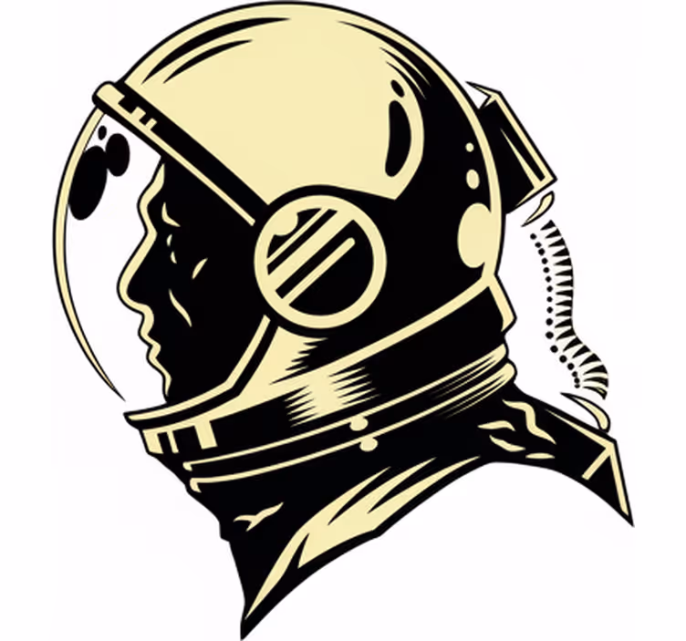Lapsen rullaverho retro mustavalkoinen avaruusmatkailija - Tenstickers