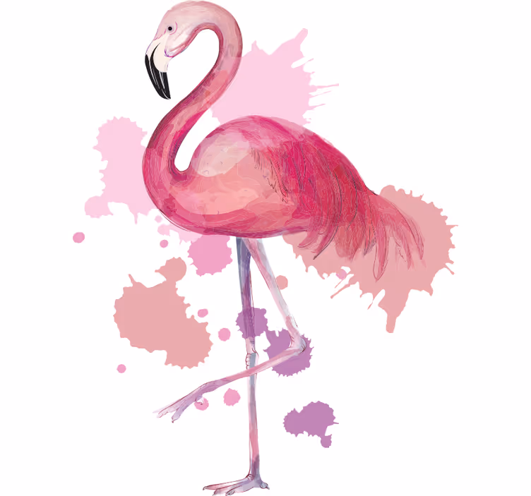 Teini-ikäisen rullaverhon värikäs vintageflamingo - Tenstickers