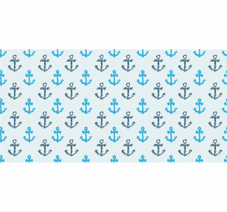 Teini-ikäisen rullaverhon vääristyneet siniset ankkurikuviot - Tenstickers