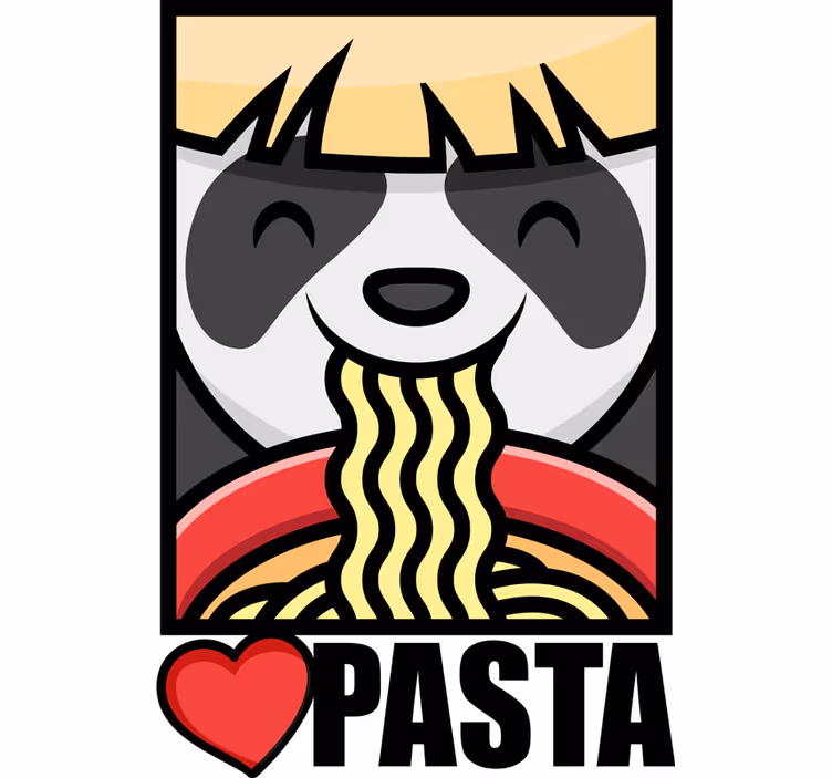 Panda rakastaa pastaa teini-ikäisen rullaverhon - Tenstickers