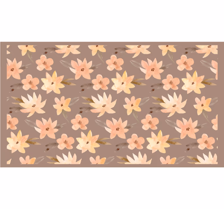 Beige rullaverho aquarella kukat pastelliväreissä - Tenstickers